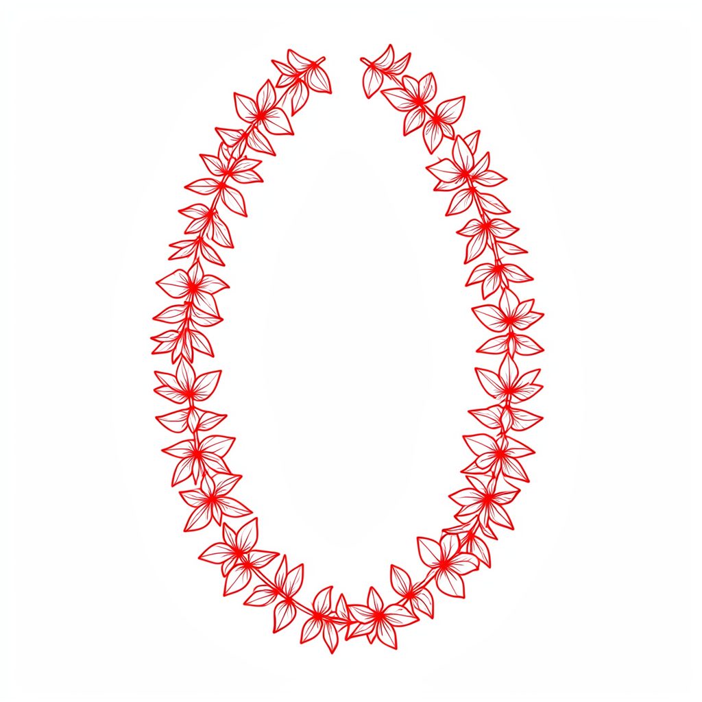 A Hawaiian pikake lei with fern accents, long style, in soft white and green tones